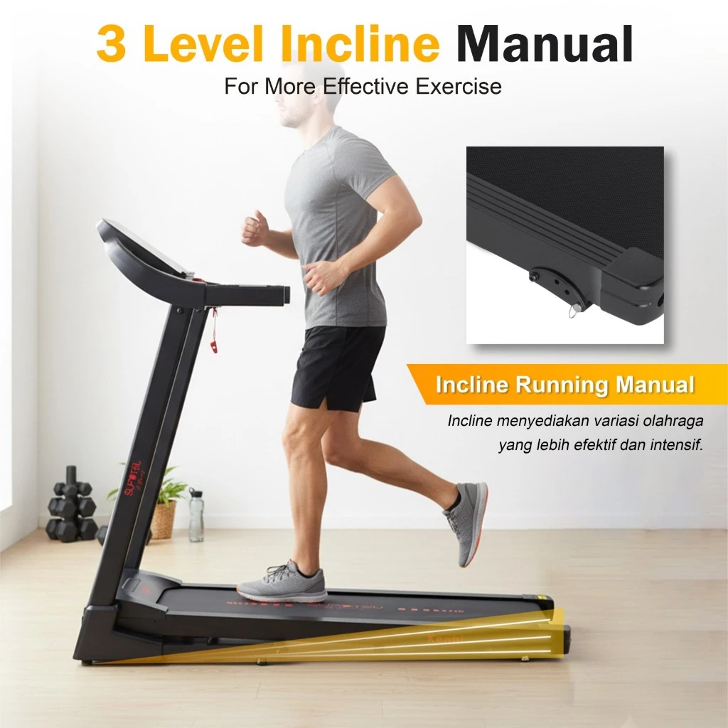 SUPOTSU Kenbi Hitam Treadmill Listrik Gambar produk 4