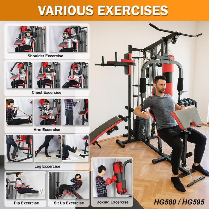 TWEN HG595 Alat Fitness Home Gym 3 Sisi Gambar produk 6