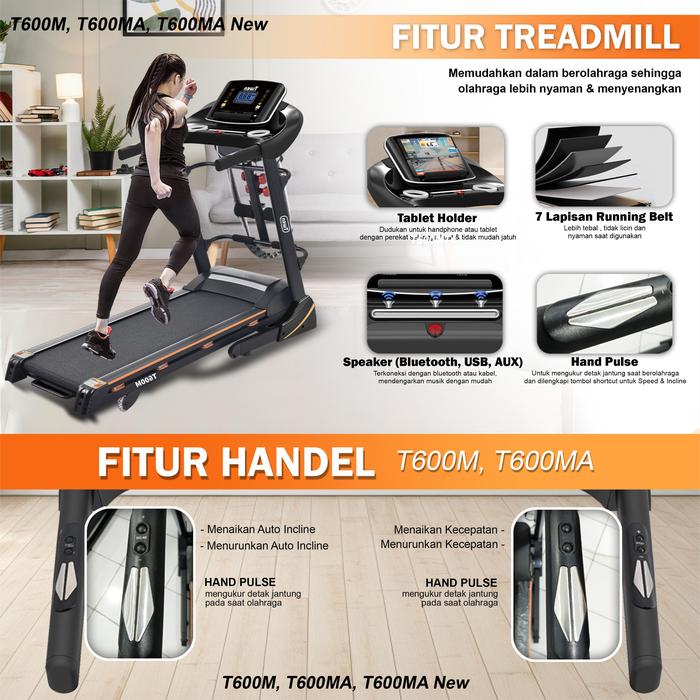 TWEN T600MA Treadmil Listrik Multifungsi Gambar produk 4