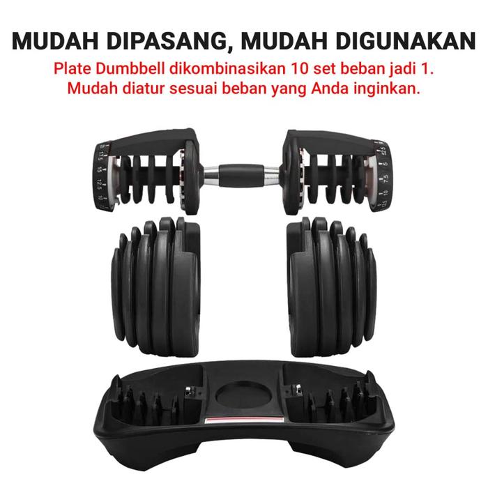 Twen Adjustable Dumbbell Set 40kg Alat Fitness Gambar produk 4