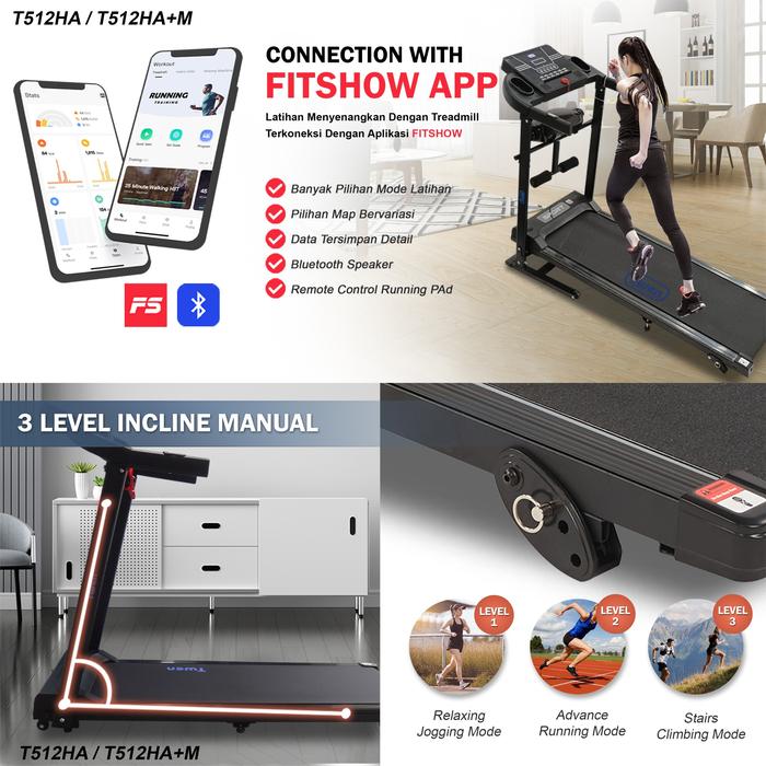 TWEN T512HA+M Treadmill Listrik Multifungsi Gambar produk 7