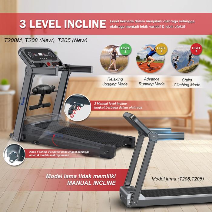 TWEN T205 Ultra Plus Treadmil Listrik Gambar produk 5