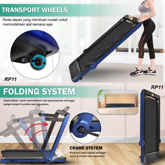 TWEN RP11 Merah Running Pad Treadmill Listrik Gambar produk 4