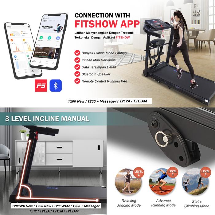 TWEN T200 Treadmil Listrik Gambar produk 3