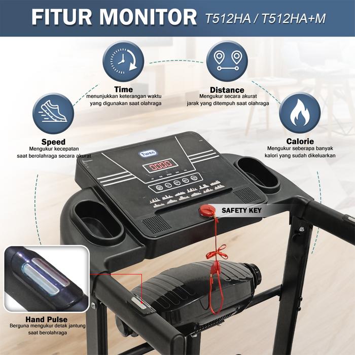 TWEN T510MTANew Treadmill Listrik Multifungsi Gambar produk 2