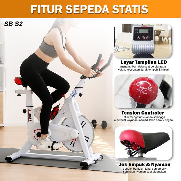 Twen S2 Hitam Spin Bike Gambar produk 4