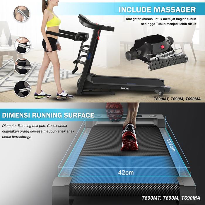 TWEN T690M Treadmill Listrik Multifungsi Gambar produk 6