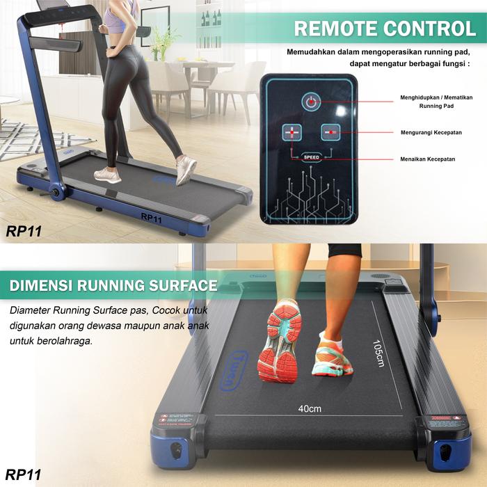 TWEN RP11 Biru Running Pad Treadmill Listrik Gambar produk 5