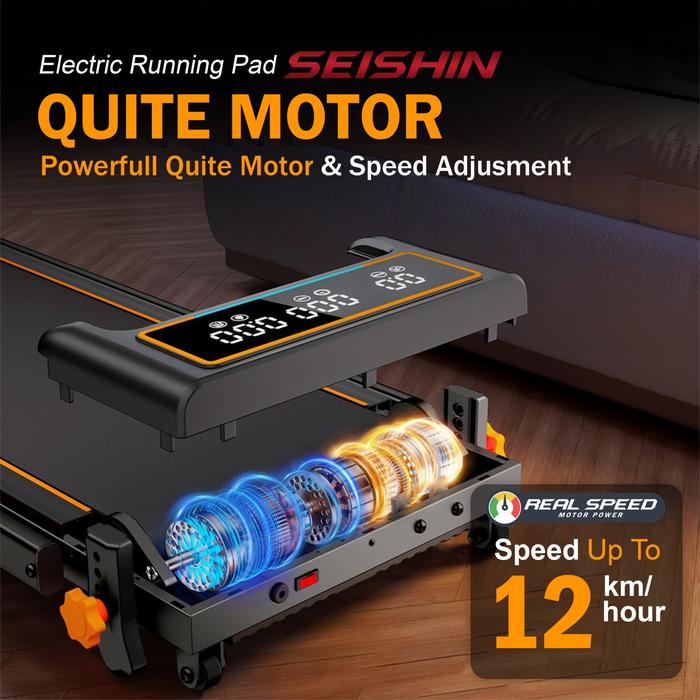 SUPOTSU Seishin Black Treadmill Listrik Gambar produk 4