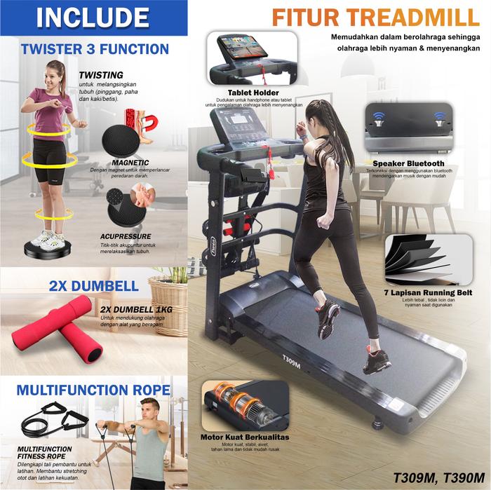 TWEN T309M New Treadmill Listrik Multifungsi Gambar produk 5