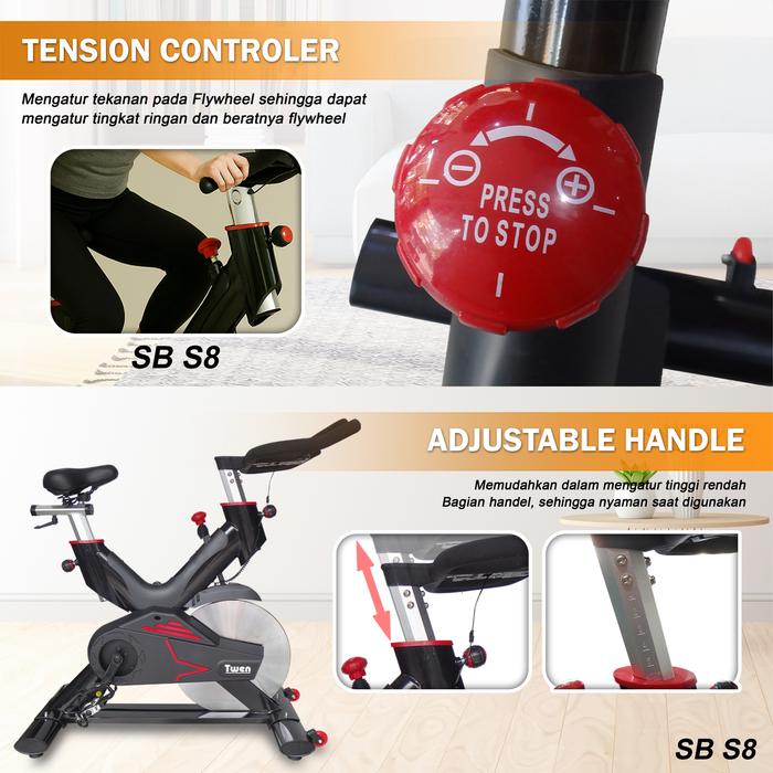 Twen CSB S8 + App Spin Bike Gambar produk 4