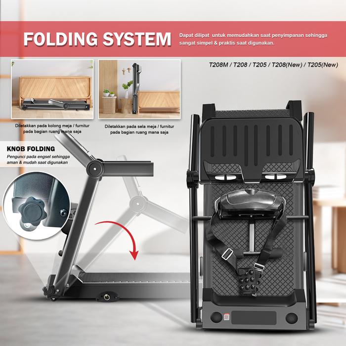 TWEN T208Incline+Knob Treadmil Listrik Gambar produk 3
