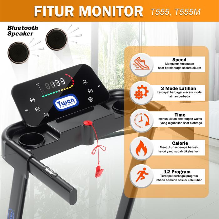TWEN T555 Multi Treadmill Listrik Multifungsi Gambar produk 2