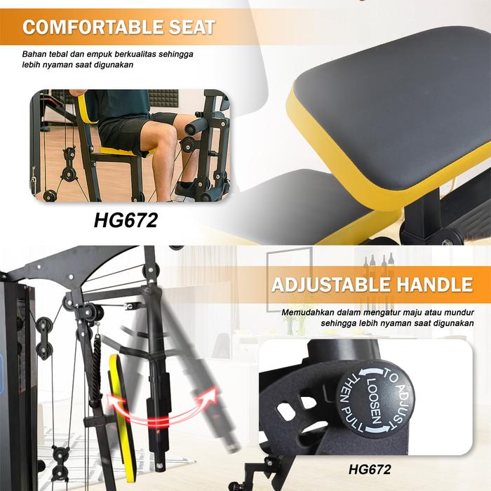 TWEN HG672 New Alat Fitness Home Gym 1 Sisi Gambar produk 3