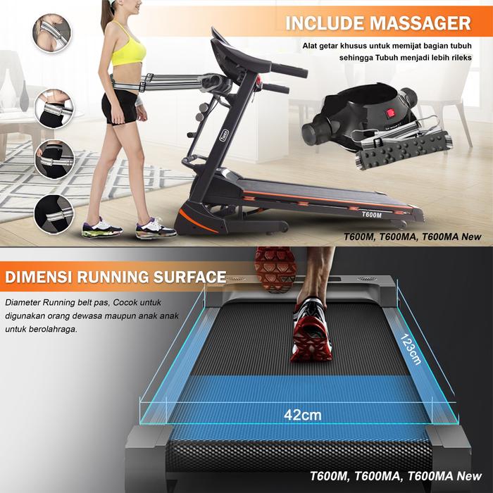 TWEN T600MA Treadmil Listrik Multifungsi Gambar produk 6