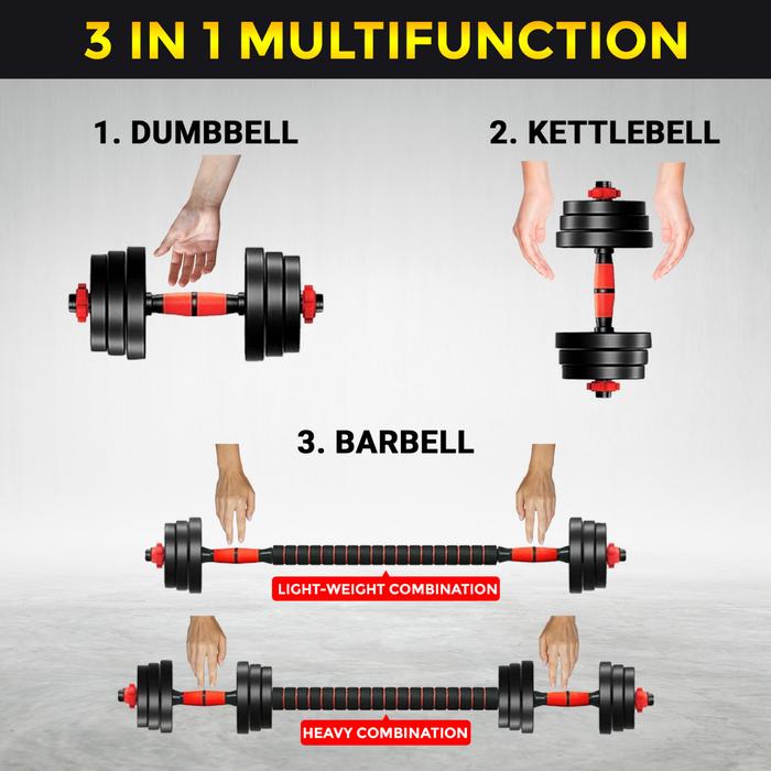 TWEN Dumbbell Set 20kg Kettlebell Gambar produk 6