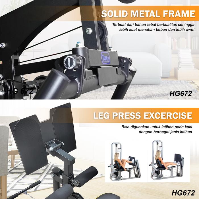TWEN HG672 New Alat Fitness Home Gym 1 Sisi Gambar produk 4