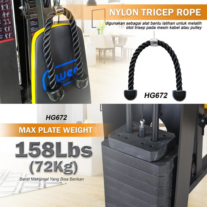 TWEN HG672 New Alat Fitness Home Gym 1 Sisi Gambar produk 7