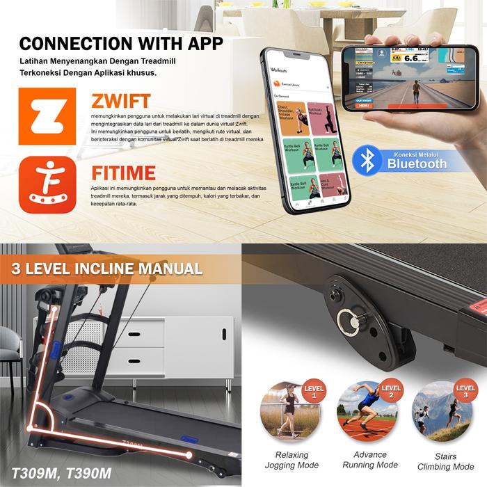 TWEN T309M New Treadmill Listrik Multifungsi Gambar produk 3