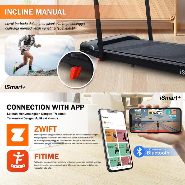 TWEN Ismart+ Running Pad Treadmill Listrik Gambar produk 3