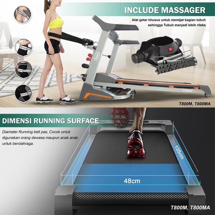 TWEN T800MA Treadmill Listrik Multifungsi Gambar produk 6