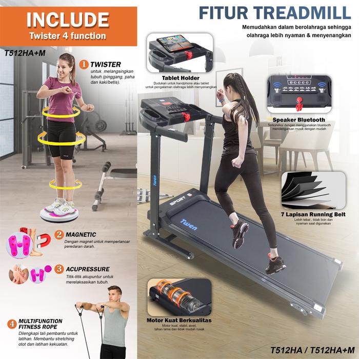 TWEN T510MTANew Treadmill Listrik Multifungsi Gambar produk 5