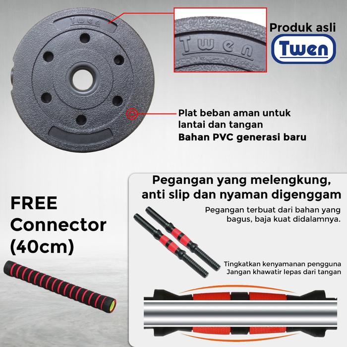 TWEN Dumbbell Set 20kg Gambar produk 5