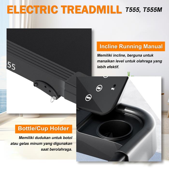 TWEN T555 Multi Treadmill Listrik Multifungsi Gambar produk 7