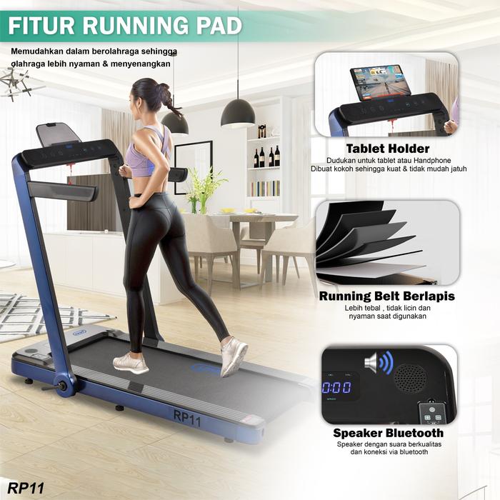 TWEN RP11 Merah Running Pad Treadmill Listrik Gambar produk 2