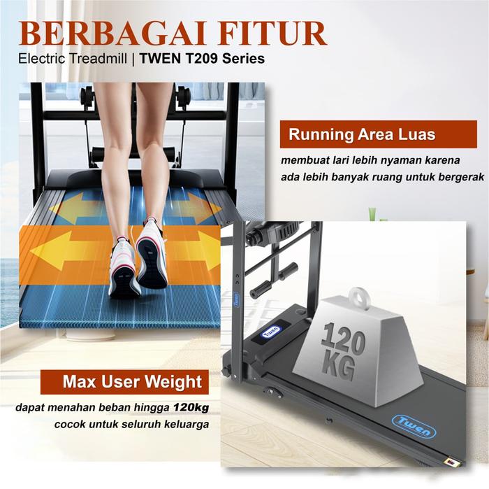 TWEN T209A Treadmil Listrik Gambar produk 8