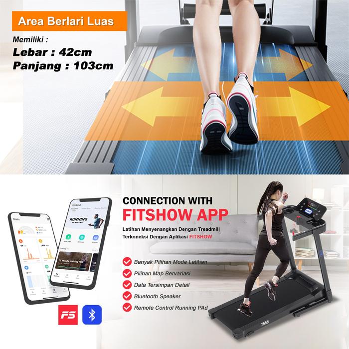 TWEN T555 Multi Treadmill Listrik Multifungsi Gambar produk 3