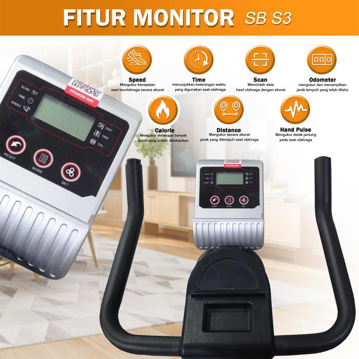 Twen S3 Black Spin Bike Gambar produk 8