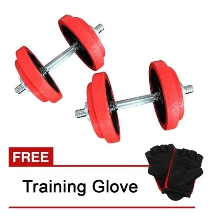 BodyX Rubber Dumbell 20kg Free Training glove