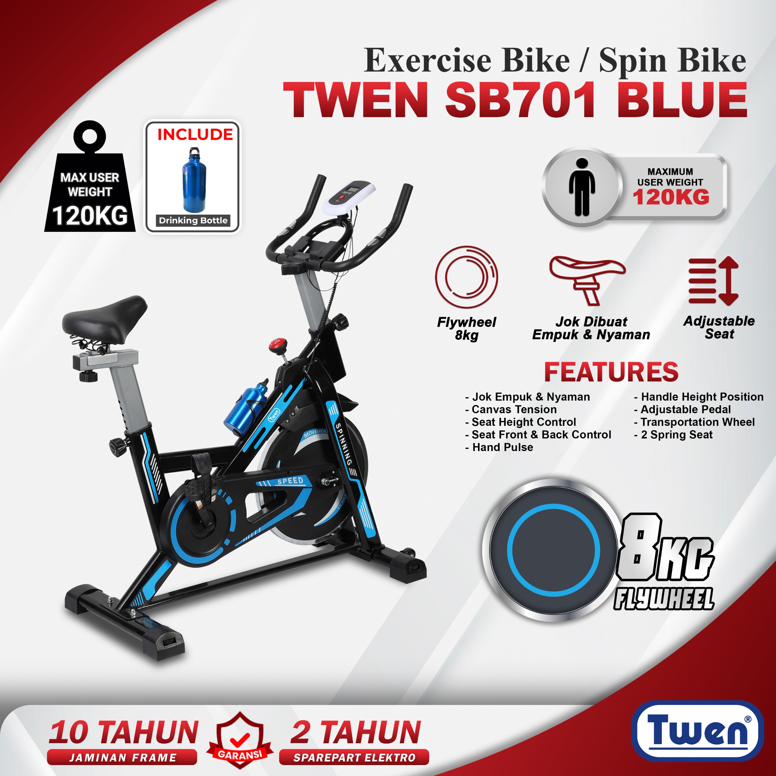 Spinning Bike TWEN SB701 Biru