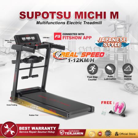 SUPOTSU MICHI Black Multi Treadmill Elektrik Terbaru