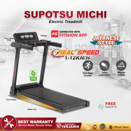 SUPOTSU MICHI Black Treadmill Elektrik Terbaru