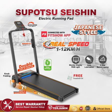 SUPOTSU SEISHIN Hitam Treadmill Elektrik Terbaru