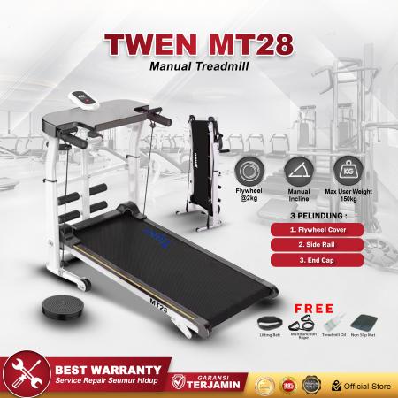 TWEN MT28 Putih Treadmill Manual Multifungsi