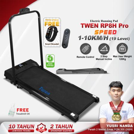TWEN RP8HPro Hitam Running Pad Treadmill Listrik