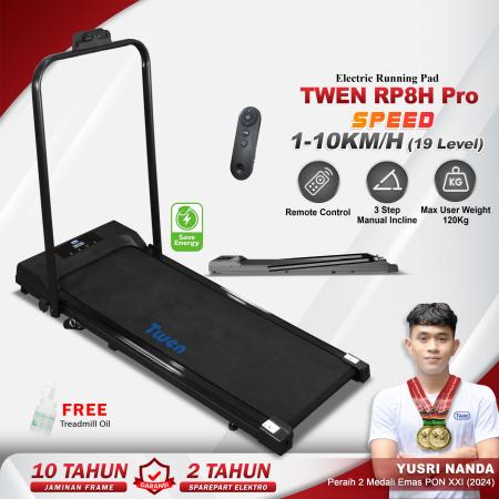 TWEN RP8HPro Hitam Running Pad Treadmill Listrik