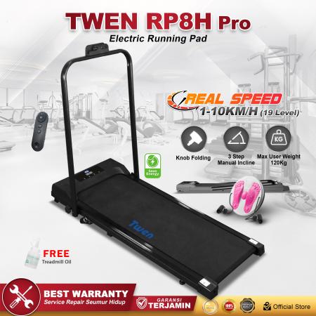 TWEN RP8HPro Hitam Running Pad Treadmill Listrik