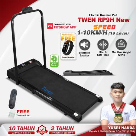 TWEN RP9H Hitam Running Pad Treadmill Listrik