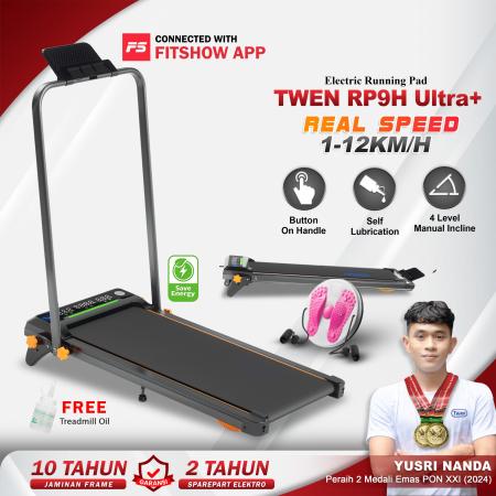TWEN RP9H Ultra+ Hitam Running Pad Treadmill Listrik