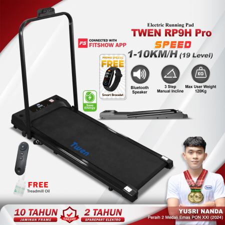 TWEN RP9HPro Hitam Running Pad Treadmill Listrik