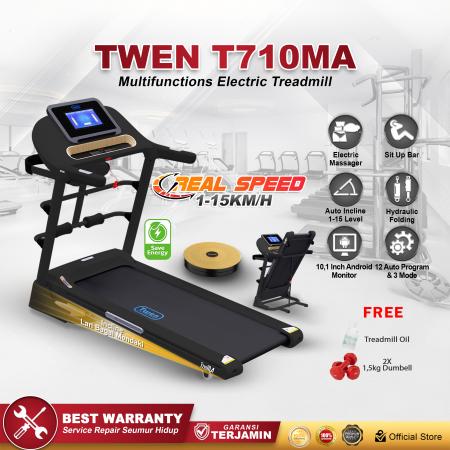 Twen T710MA Hitam Treadmill Elektrik Multifungsi