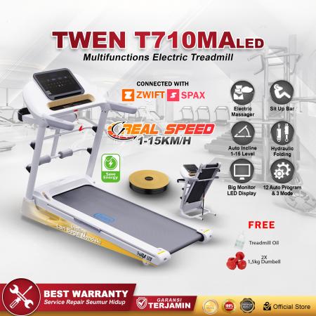 Twen T710MA LED Putih Treadmill Elektrik Multifungsi