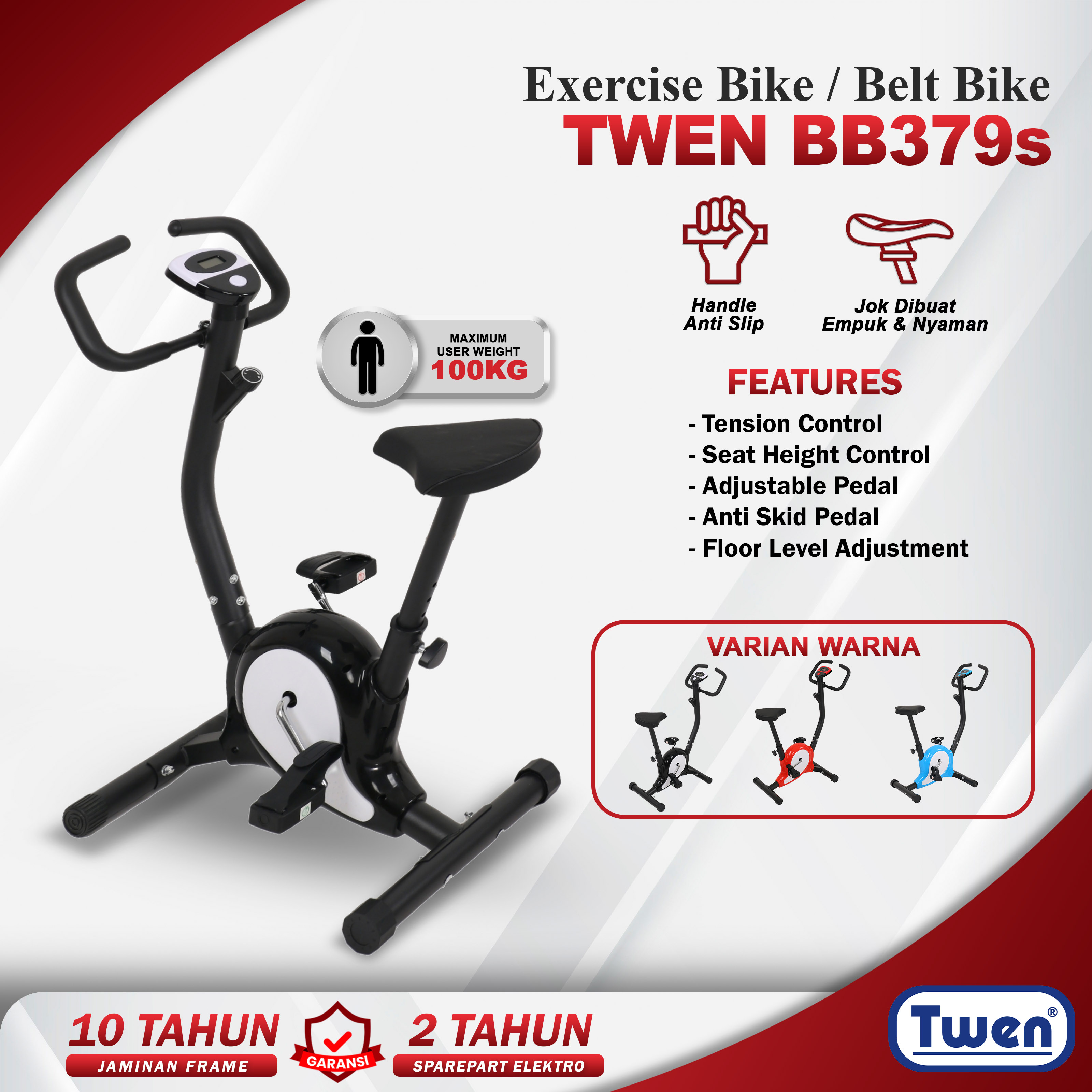 Twen Belt Bike BB379s Hitam