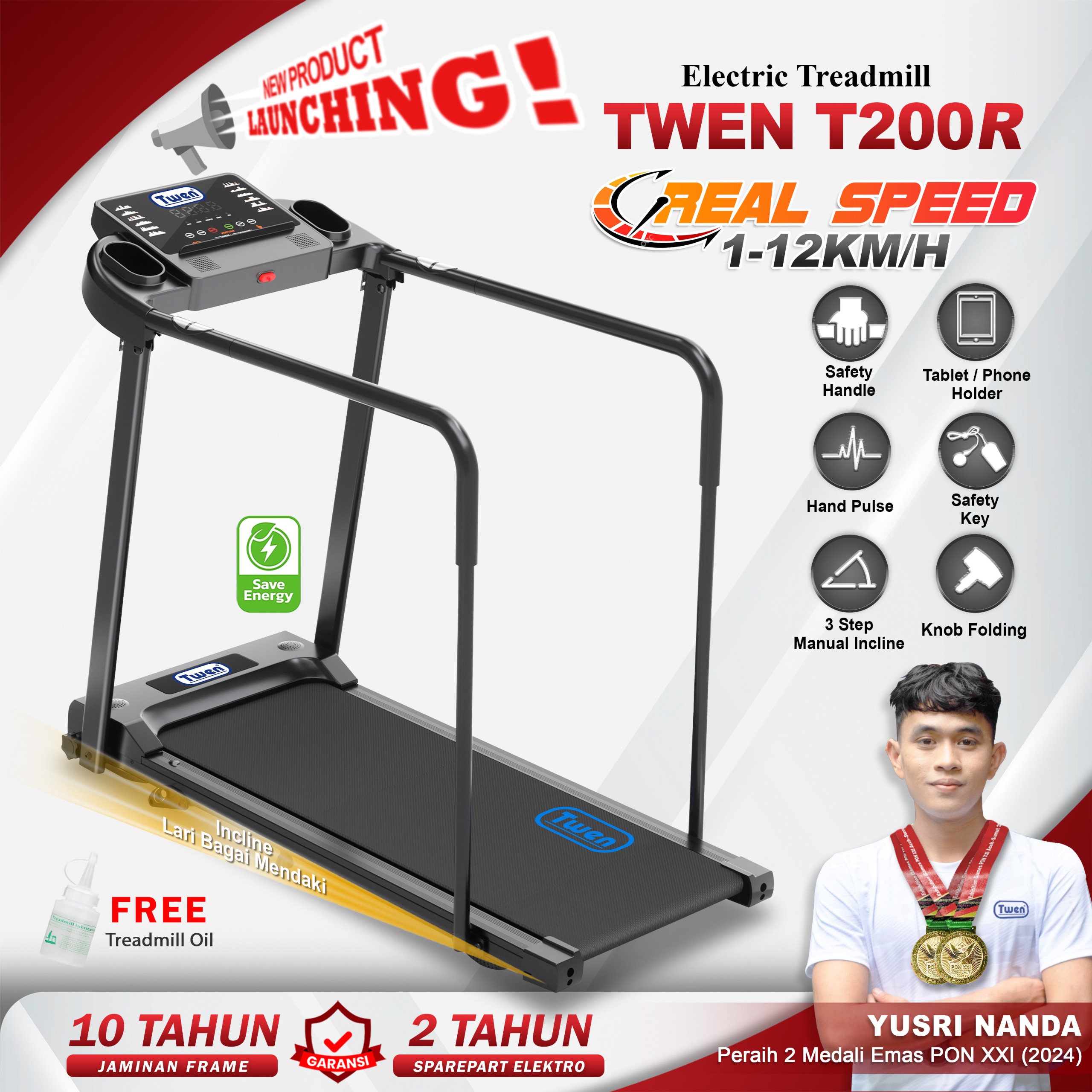 TWEN T200R Treadmil Listrik Produk Terbaru