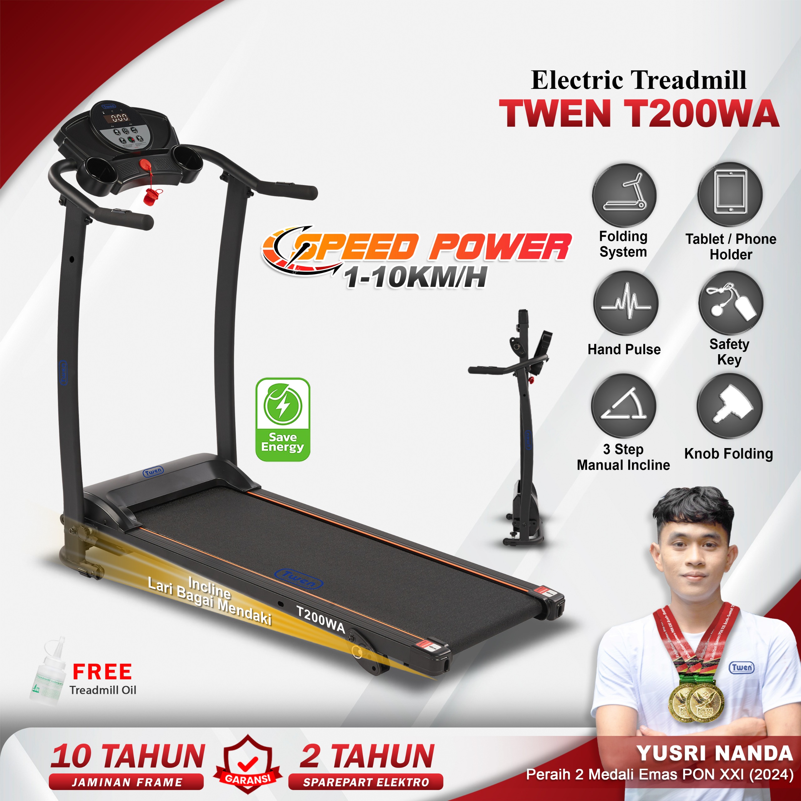 TWEN T200WA Treadmil Listrik 