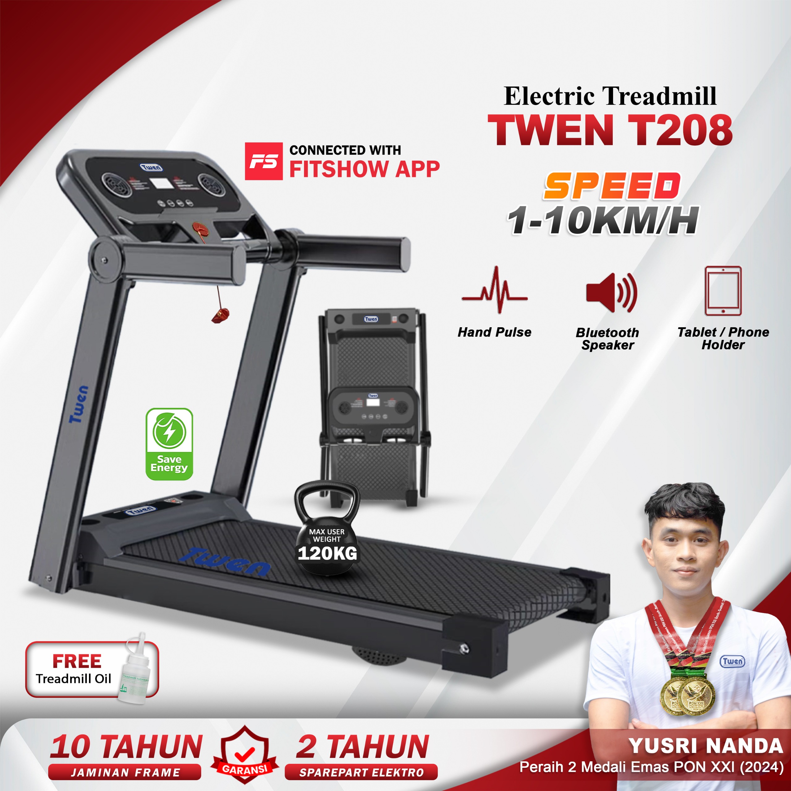 TWEN T208 Treadmil Listrik